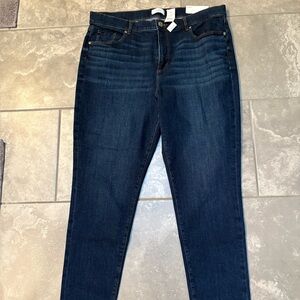 NWT LOFT Dark Blue Skinny Bootcut Midrise Jeans Size 16
